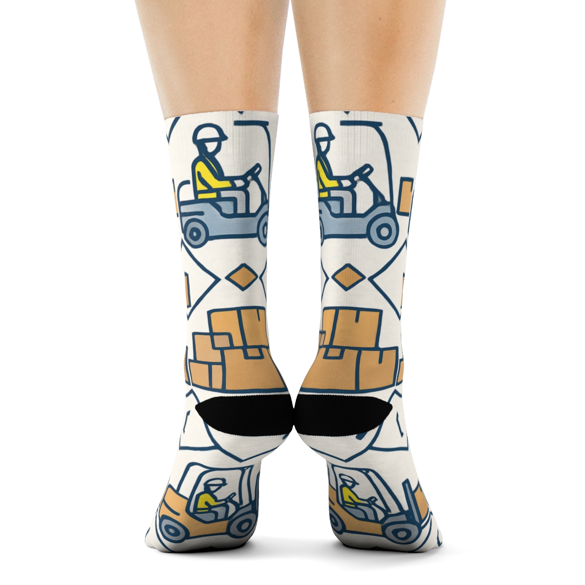 Logistics Collage With Warehouse Worker Icons personalized crew socks