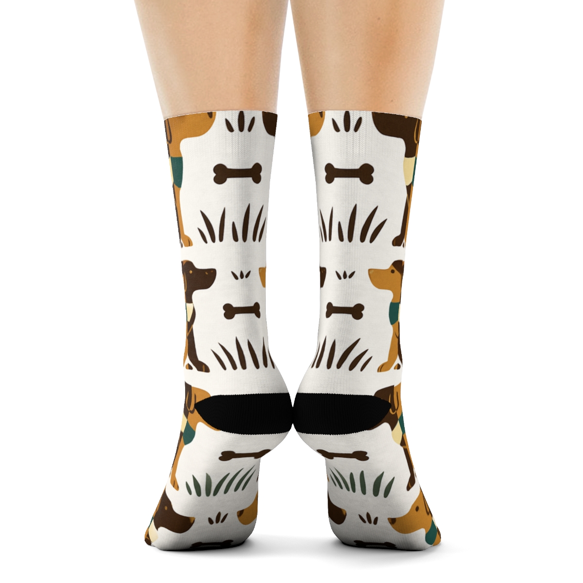 Park Bandanas With Labrador Retriever Silhouette Repeat designer printed crew socks