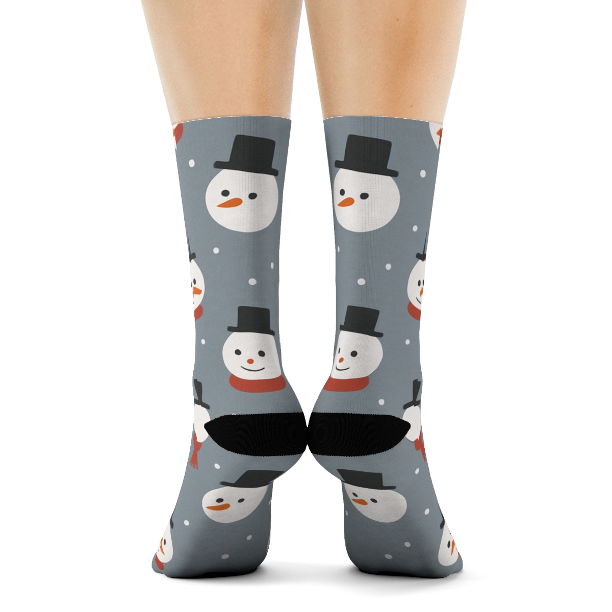 Minimalist Snowman Icons With Xmas Dot Grid unique graphic crew socks