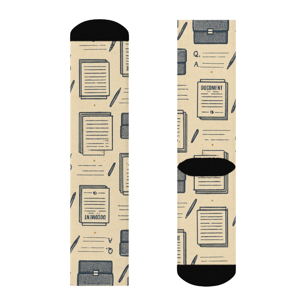 Court Transcript Chevron with Paralegal Motifs Crew Socks