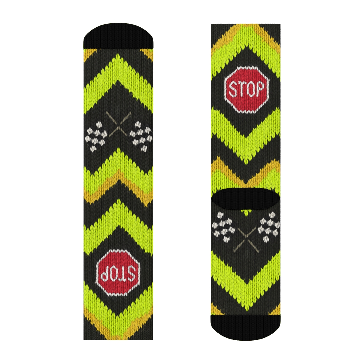 Crossing Guard Chevron Knit Illusion premium sports crew socks