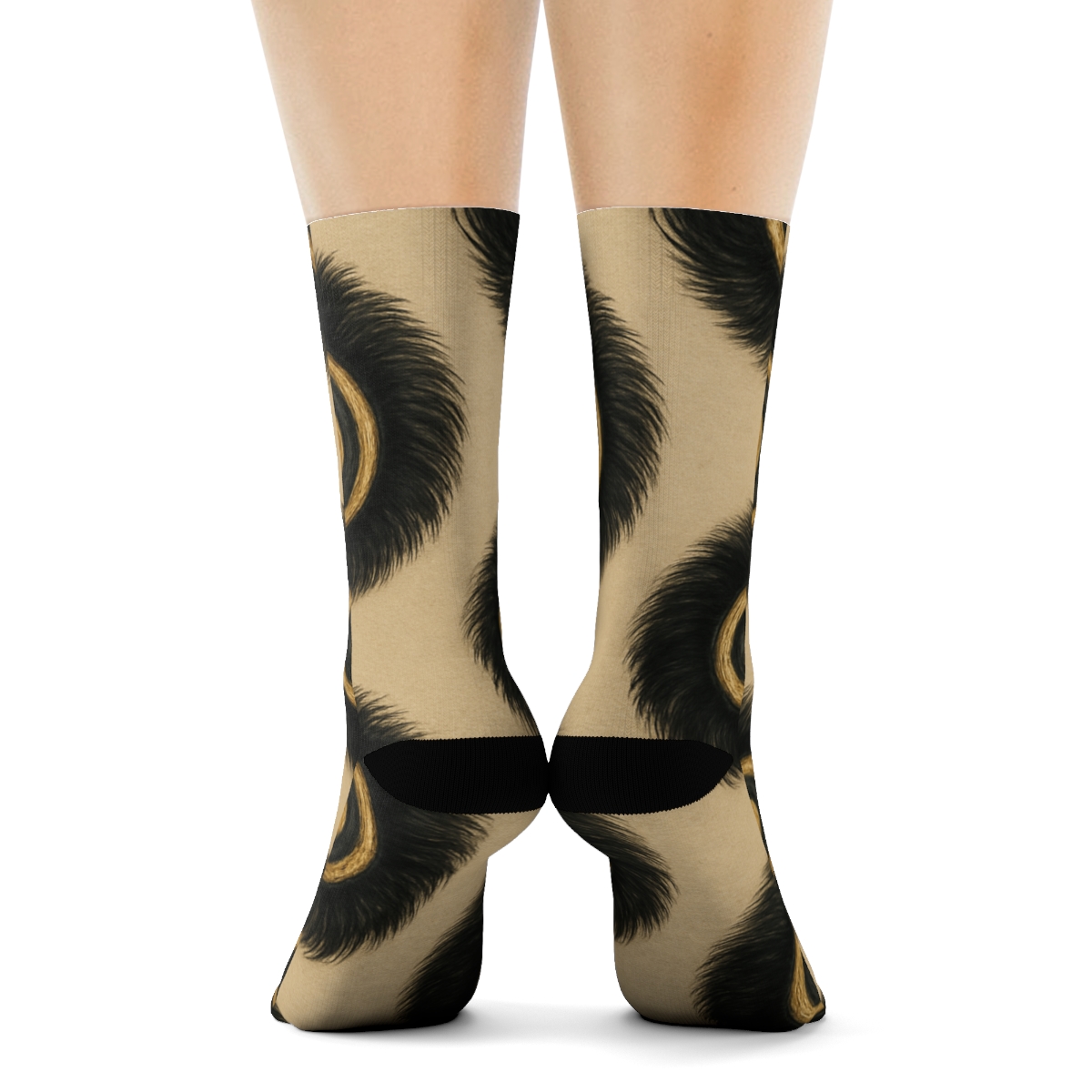 Oversized Medallion Spots On Neutral Background unique graphic crew socks
