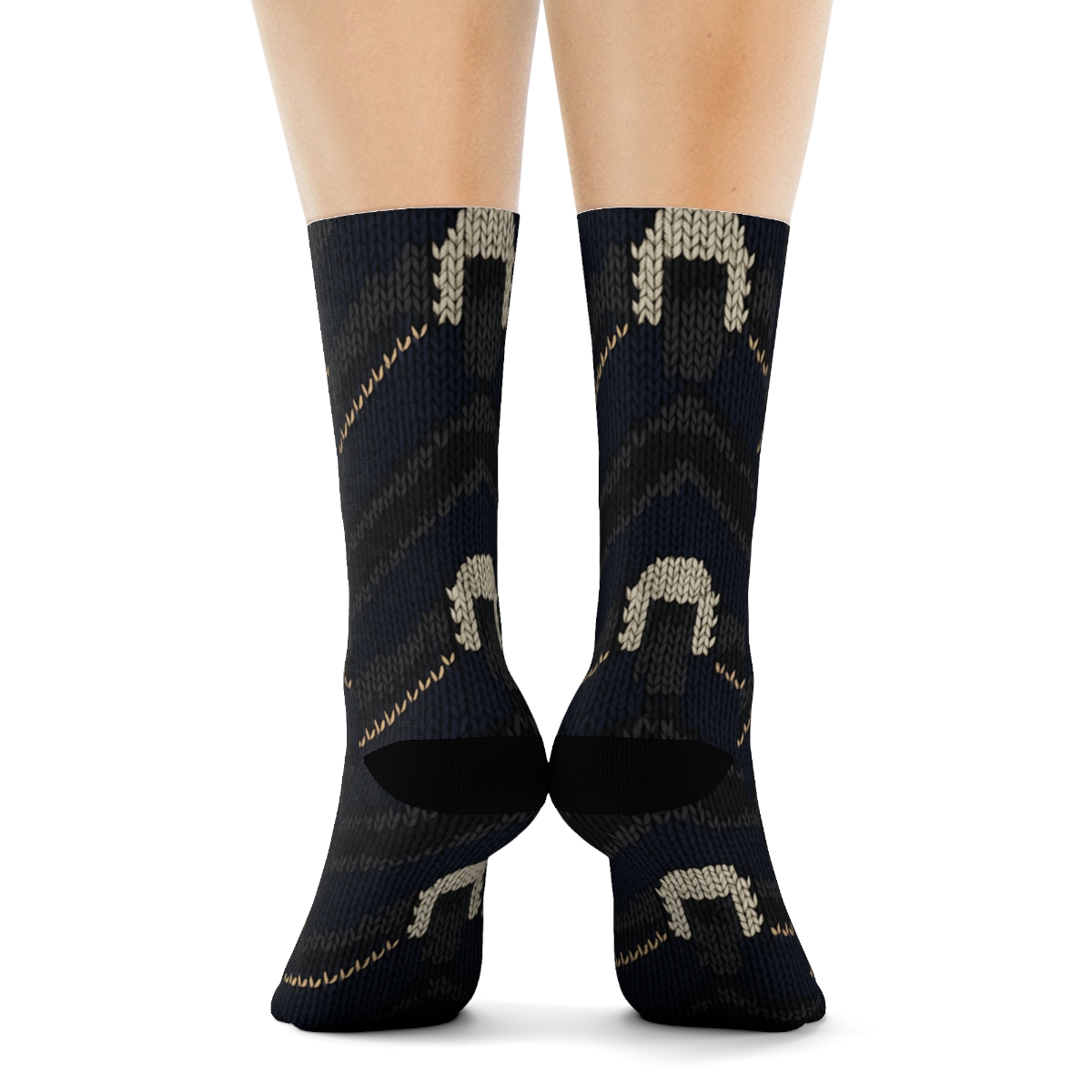 Robe And Wig Chevron Judge Pattern designer printed crew socks