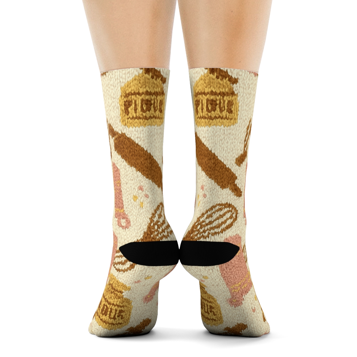 Rolling Pin Knit Illusion For The Baker custom crew socks