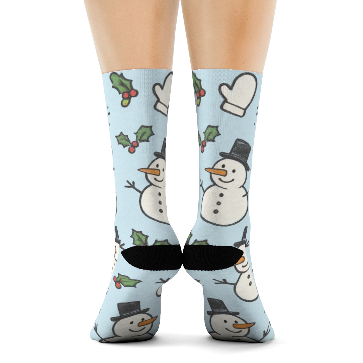 Snowman Scatter Holiday Pattern stylish athletic crew socks