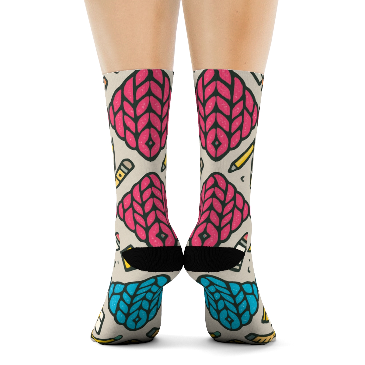 Knitted Illusion Color Swatch Lattice For Graphic Designer unique graphic crew socksKnitted Illusion Color Swatch Lattice for Graphic designer Crew Socks - Image 4