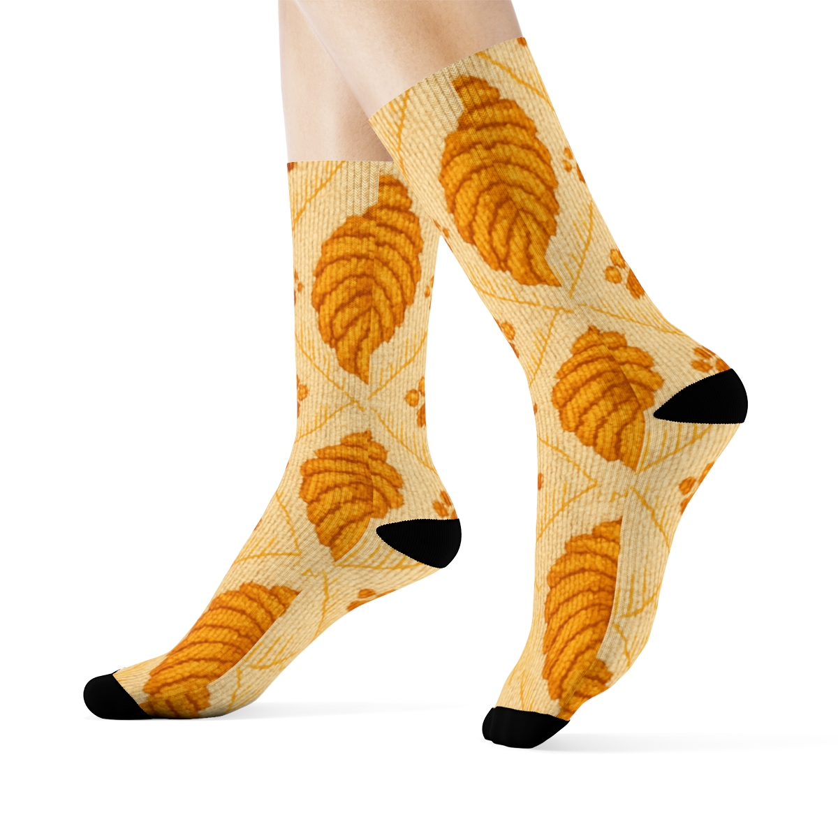 Knitted Mirage Lion Mane Lattice custom crew socks