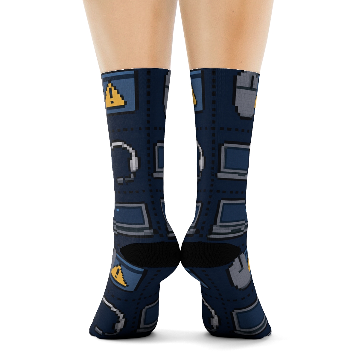 Pixel Patchwork For The It Support Specialist comfortable cotton crew socks