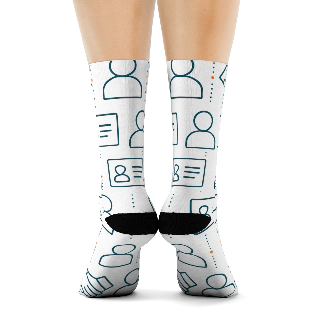 Minimal Grid With Salesperson Handshake Icons soft everyday crew socks