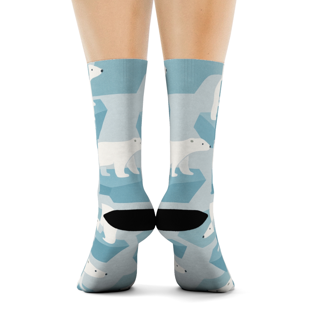 Polar Bear Ice Floe Christmas comfortable cotton crew socks