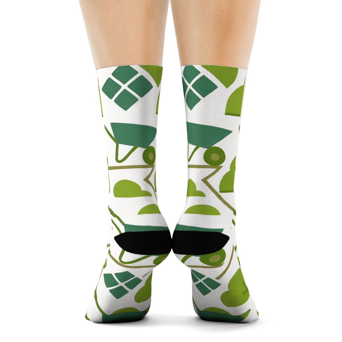 Garden Path Lattice With Landscaper Silhouettes personalized crew socks