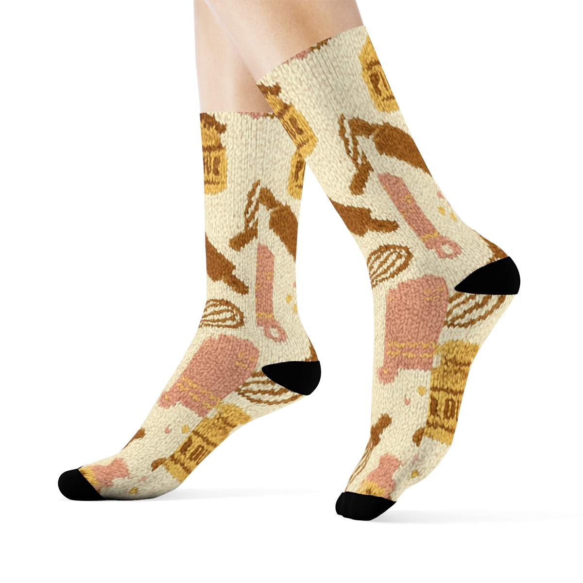 Rolling Pin Knit Illusion For The Baker custom crew socks