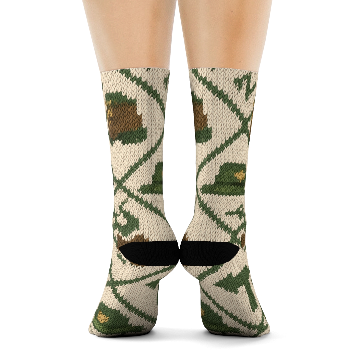 Park Ranger Knitted Pattern Illusion Trail Gear Lattice premium sports crew socks