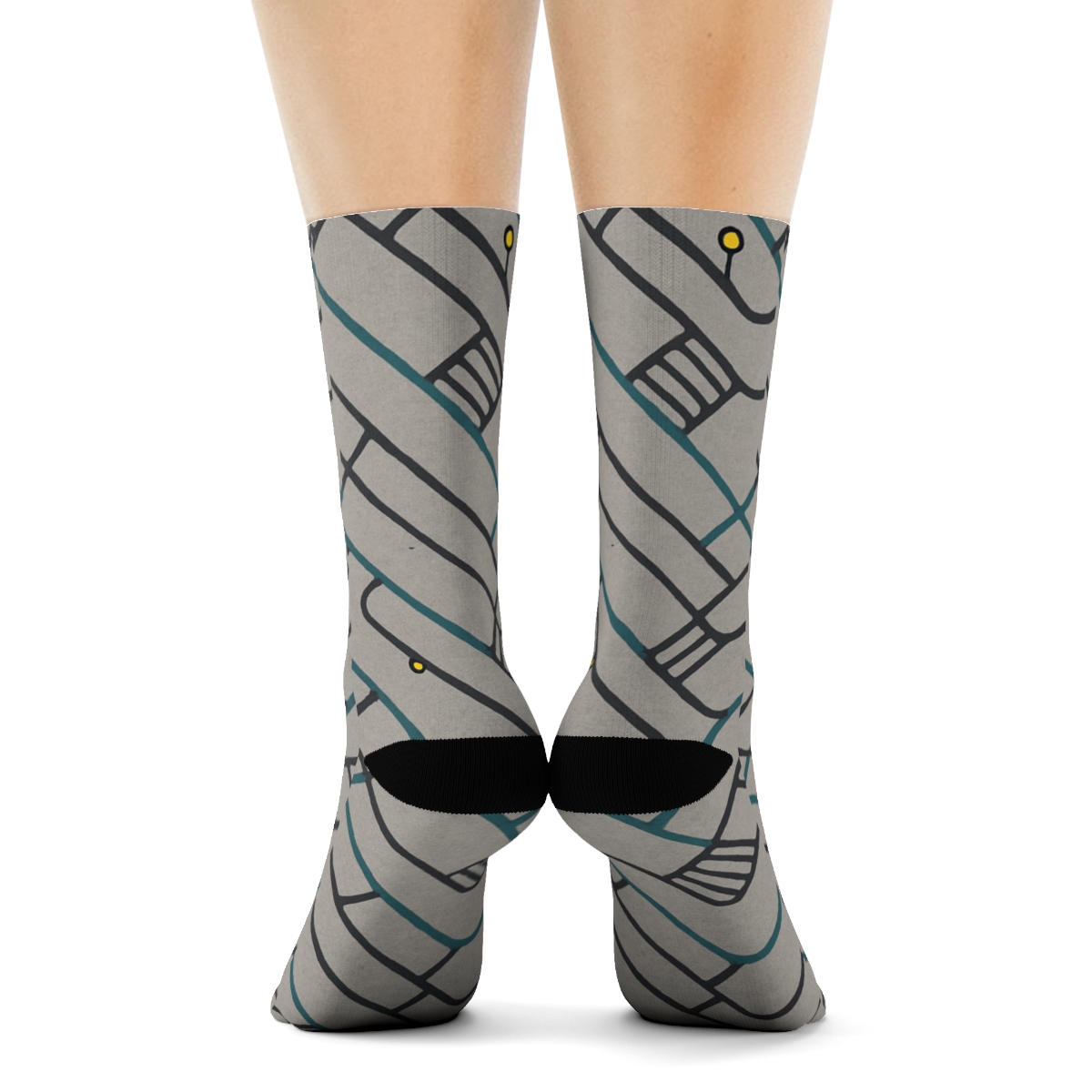 Street Grid Chevron, Urban Planner Edition unique graphic crew socks