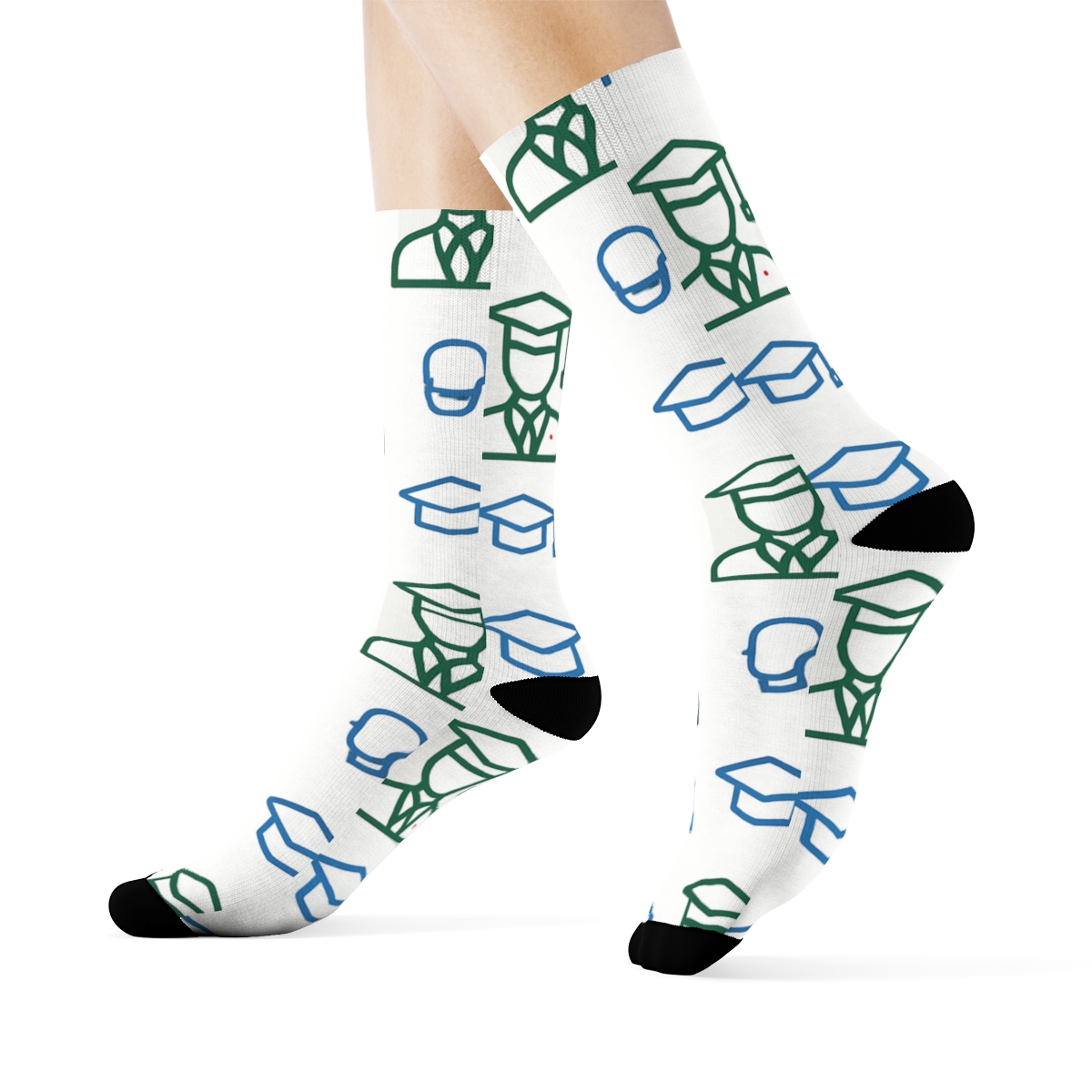 Minimalist Grid With School Principal Motif soft everyday crew socks