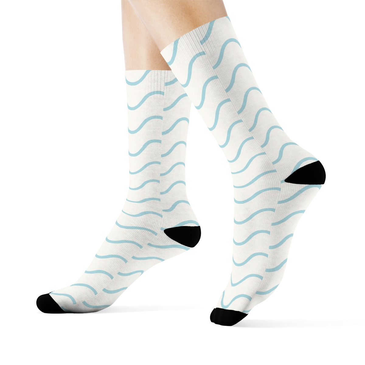 Quiet Wave Repeat stylish athletic crew socks