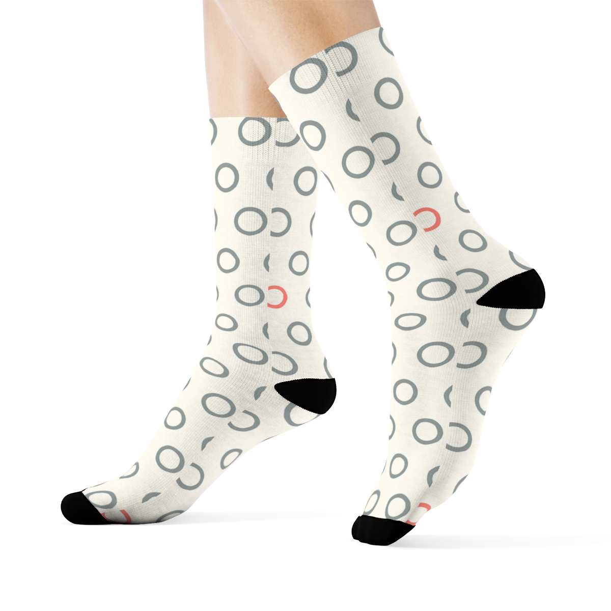Tiny Ring Grid Drift unique graphic crew socks