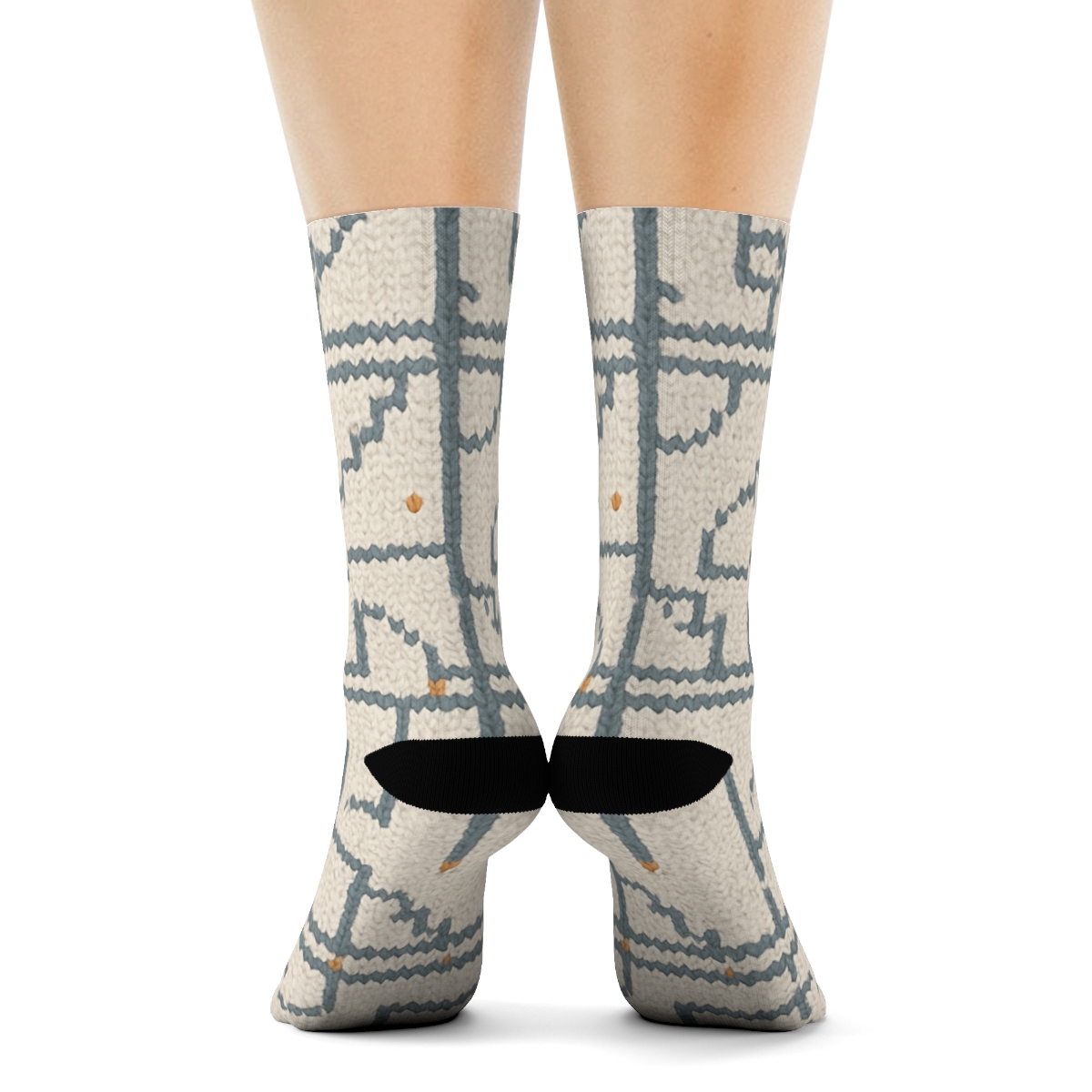Knitted Architect Floor Plan Lattice trendy patterned crew socks