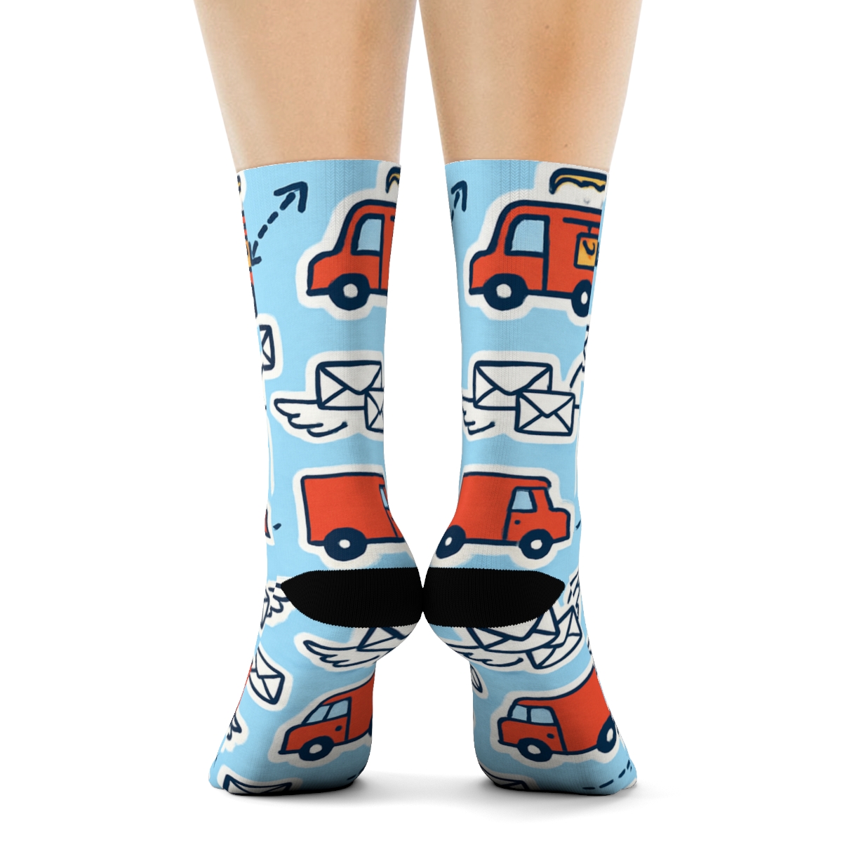 Air Mail Grid For Postal Worker Chic custom crew socks