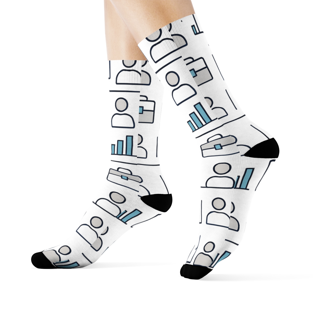 Briefcase Grid With Salesperson Rhythm designer printed crew socks
