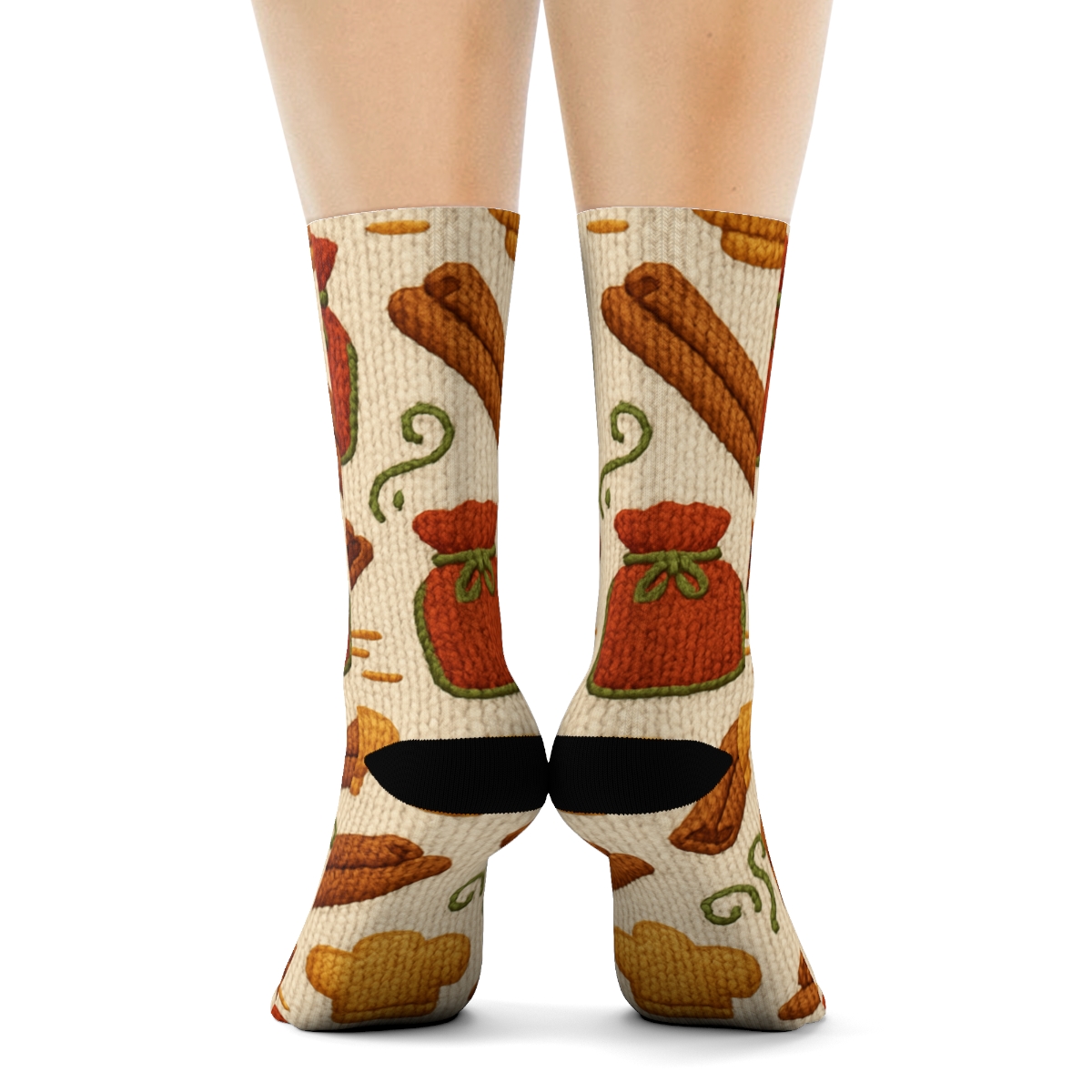 Knitted Illusion Cook Spice Sachet Lattice personalized crew socks