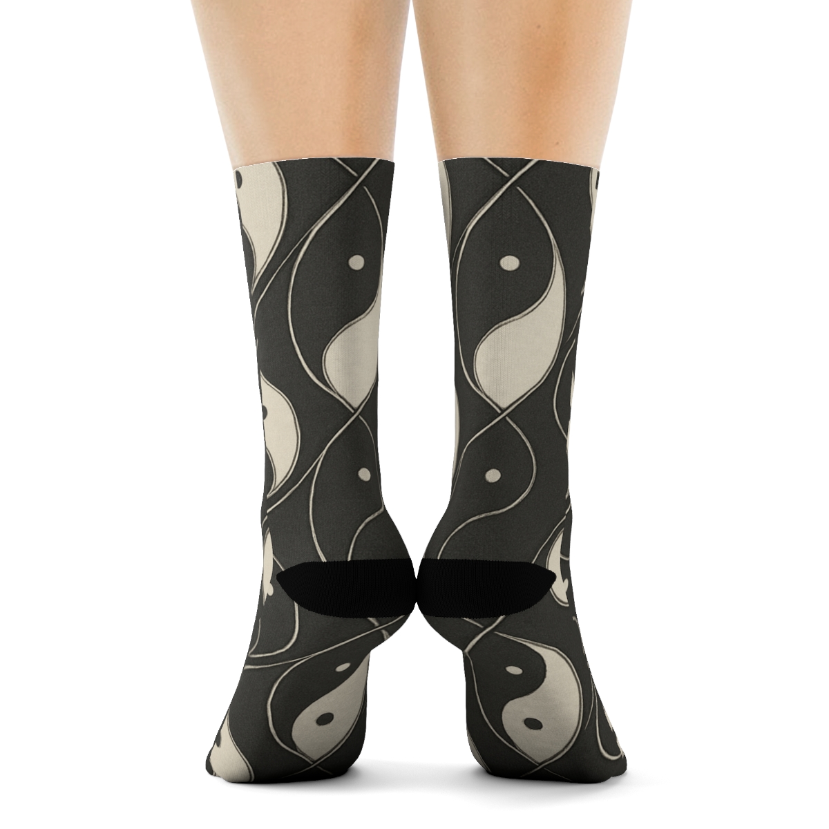 Silver Charcoal Teardrop Weave Grid soft everyday crew socksSilver Charcoal Teardrop Weave Grid Crew Socks - Image 4