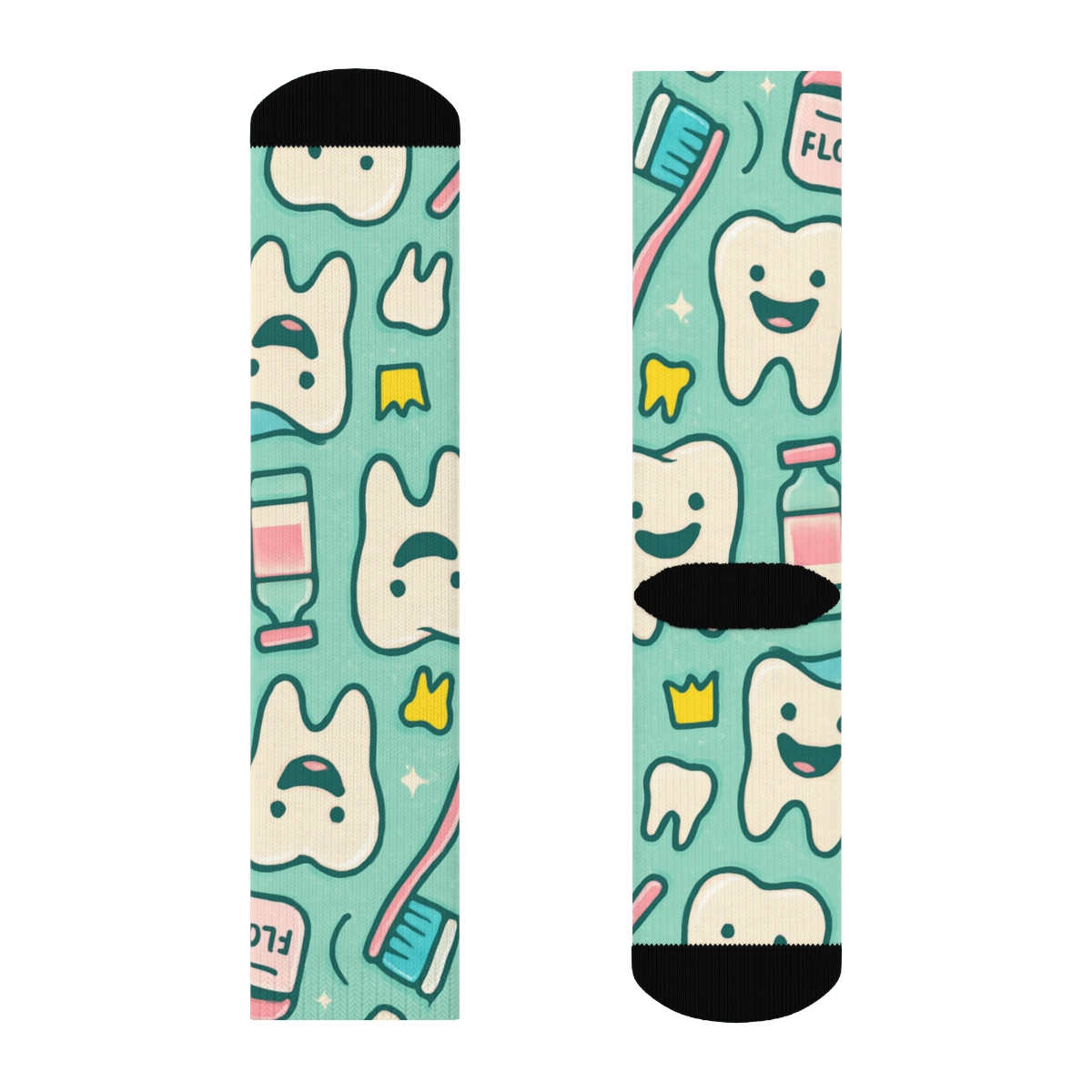 Candy Mint Dentist Tool Parade Pattern soft everyday crew socks
