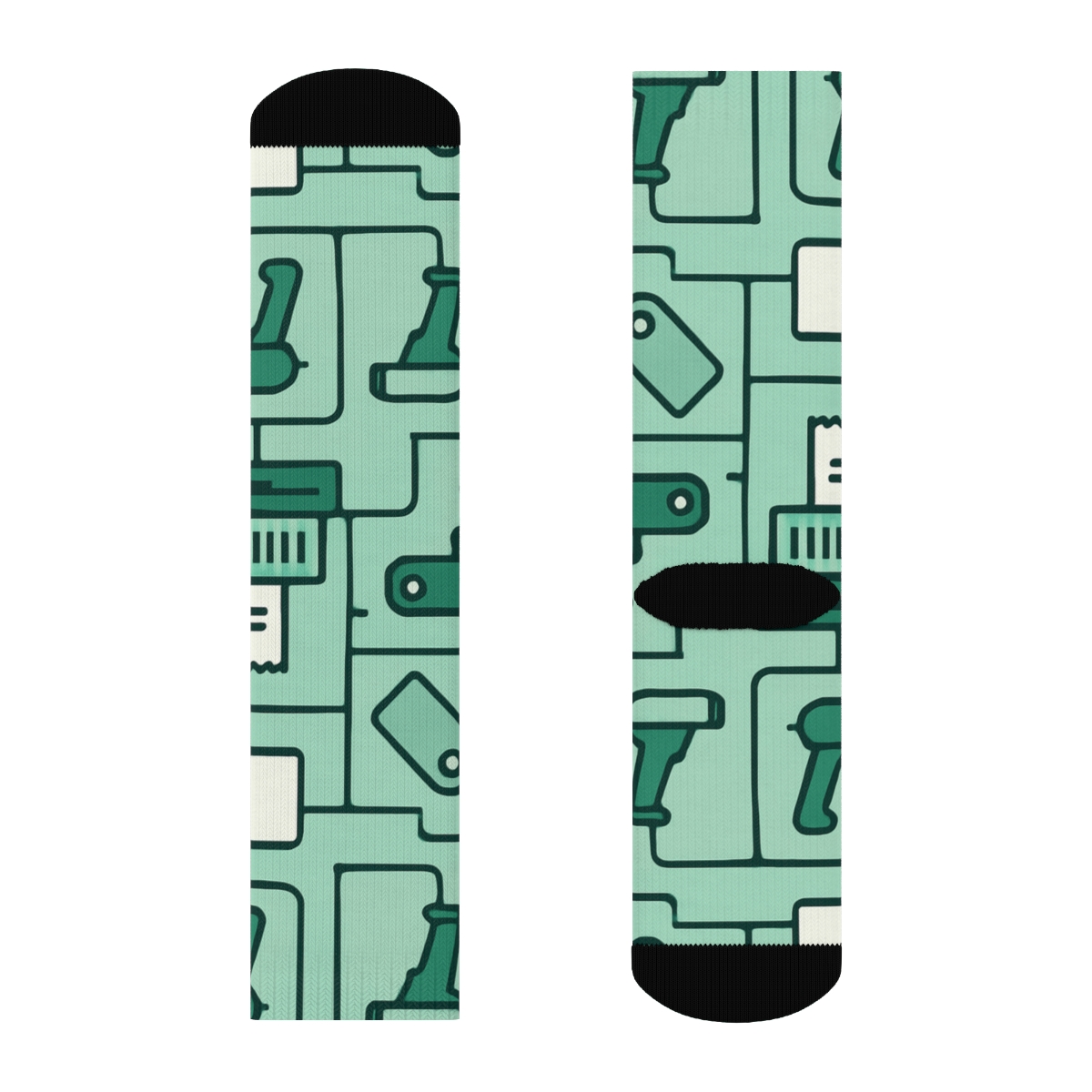 Galactic Till Pattern Cashier unique graphic crew socks
