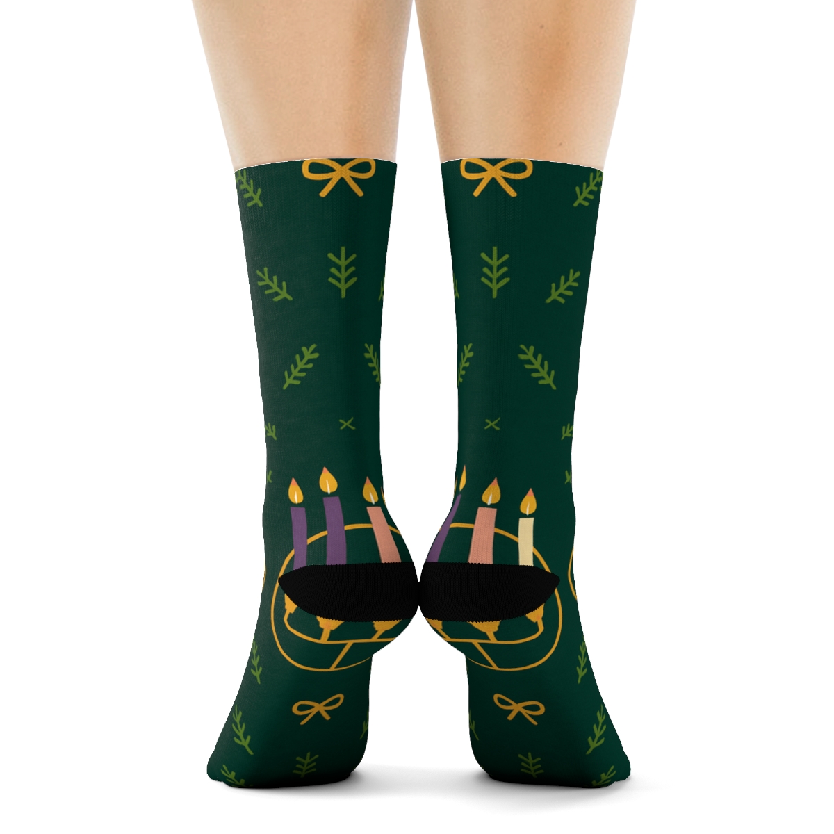 Wreath Band Repeat With Advent Candles stylish athletic crew socks