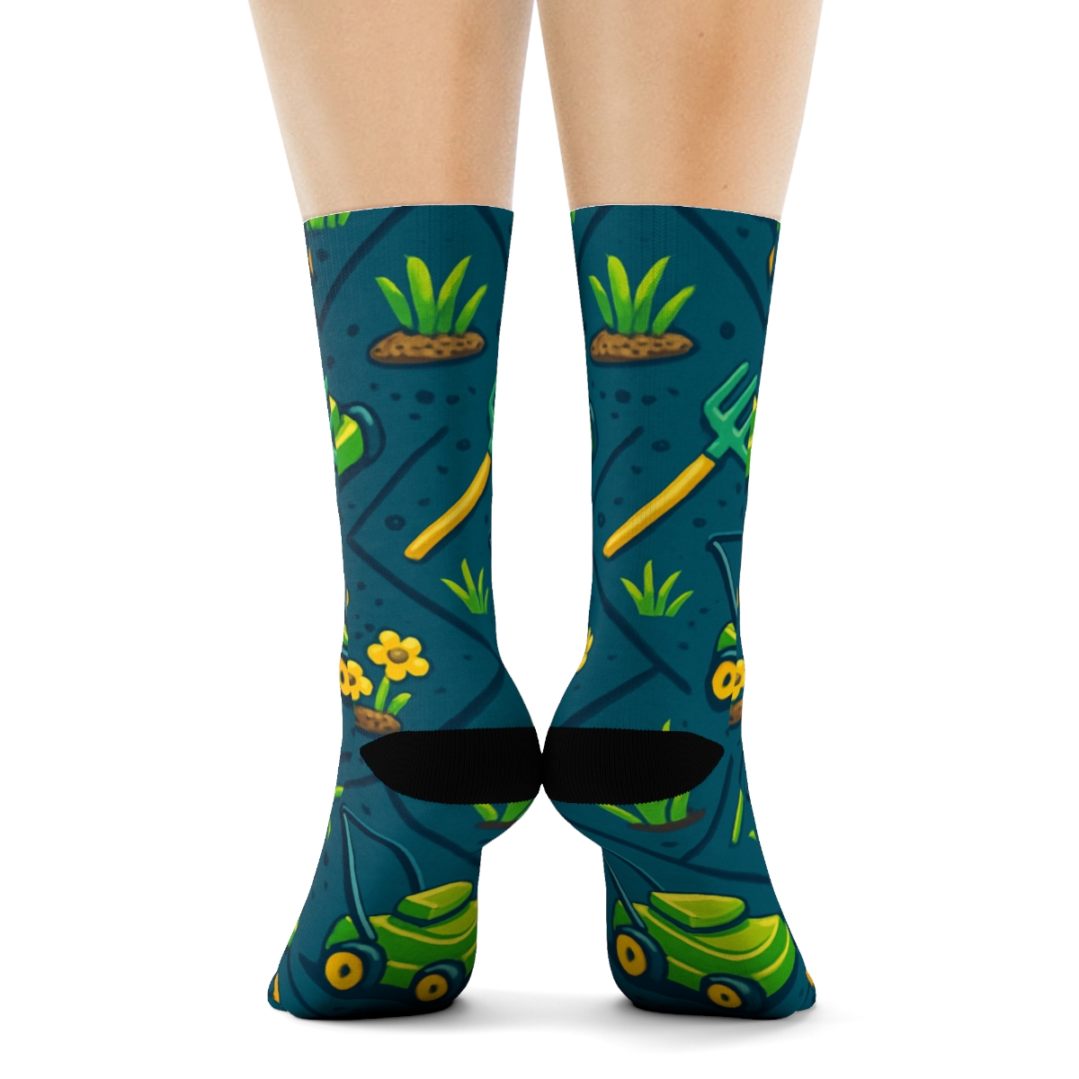 Groundskeeper-Grade Lawn Party Tool Tessellation custom crew socks