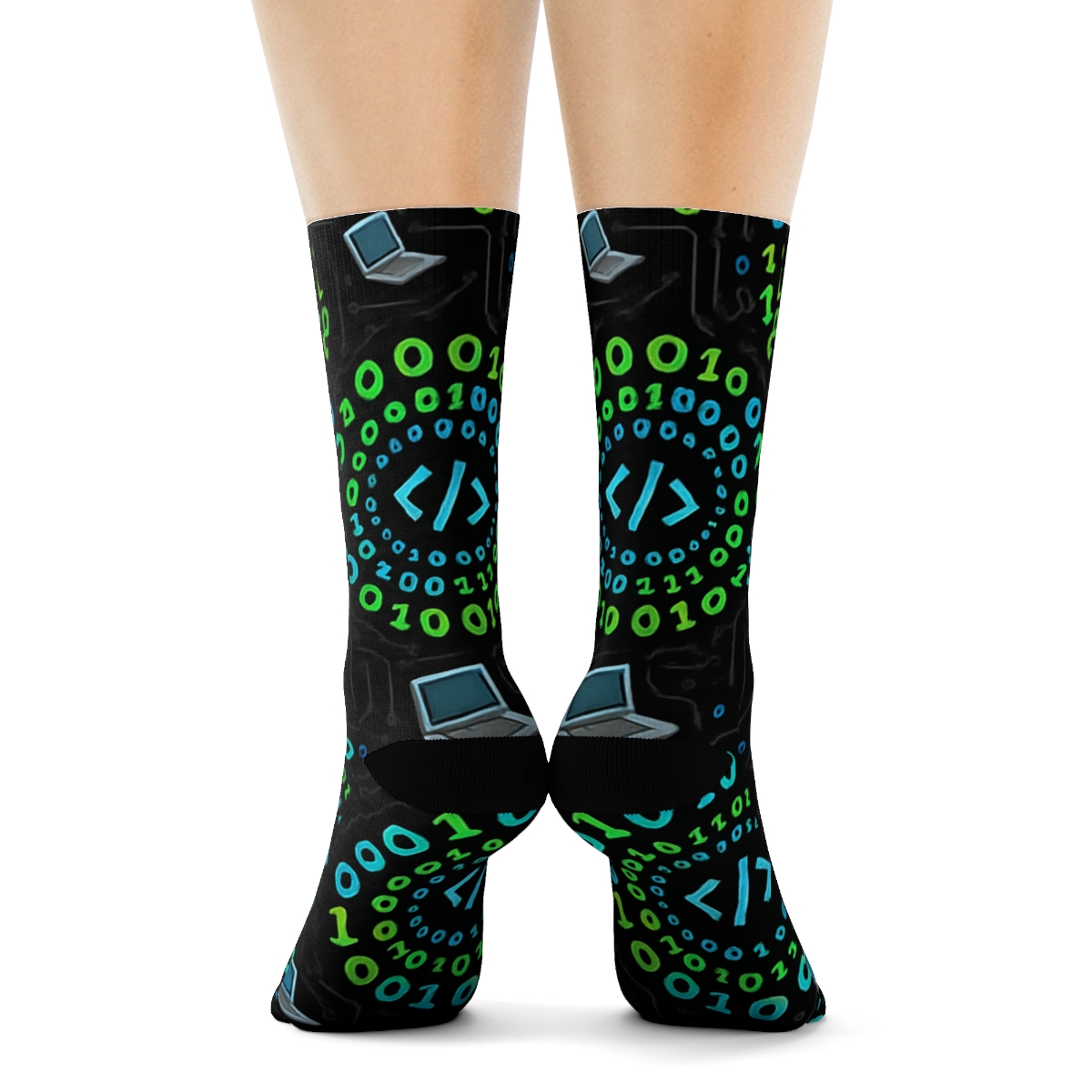 Binary Nebula Pattern Software Developer Edition soft everyday crew socks