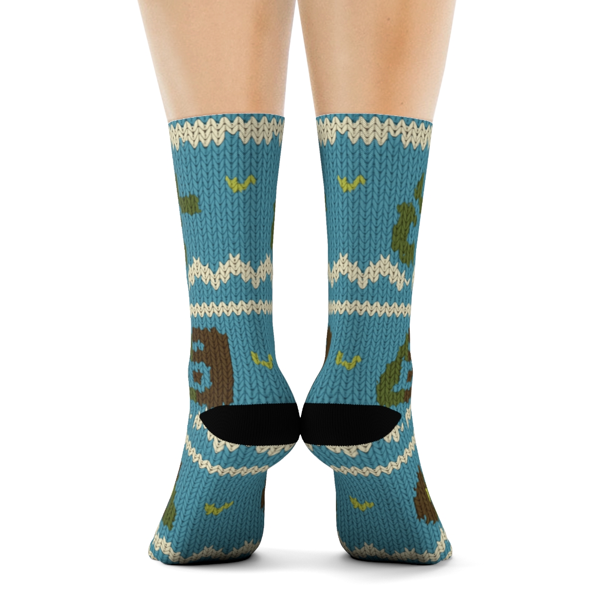 Knitted Illusion Environmental Inspector Tool Chevron designer printed crew socks