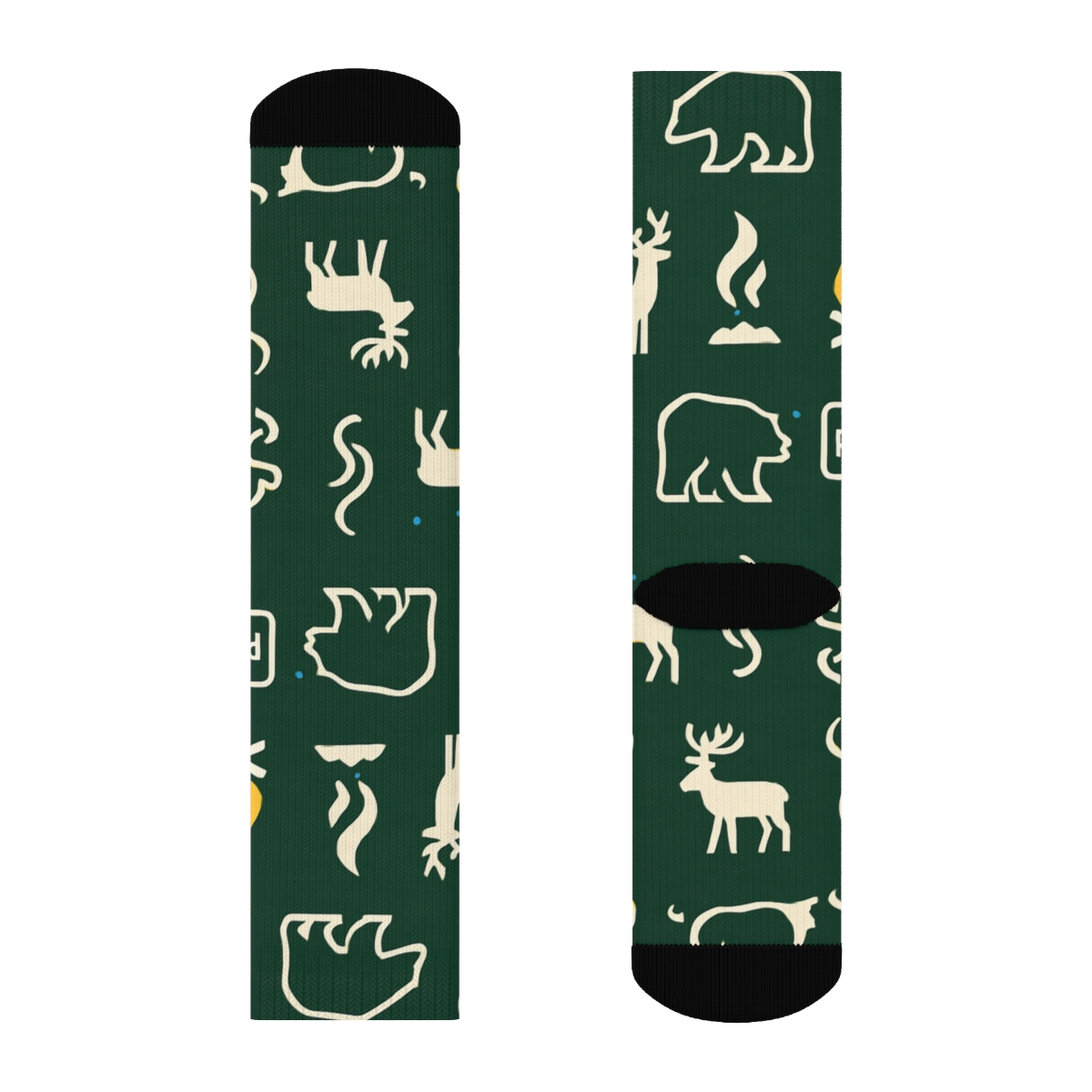 Forest Sign Grid Pattern Park Ranger unique graphic crew socks