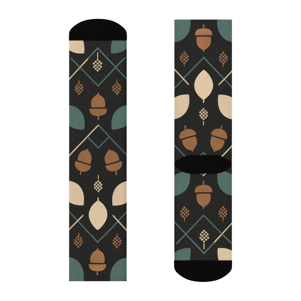 Acorn Lattice On Charcoal Background stylish athletic crew socks