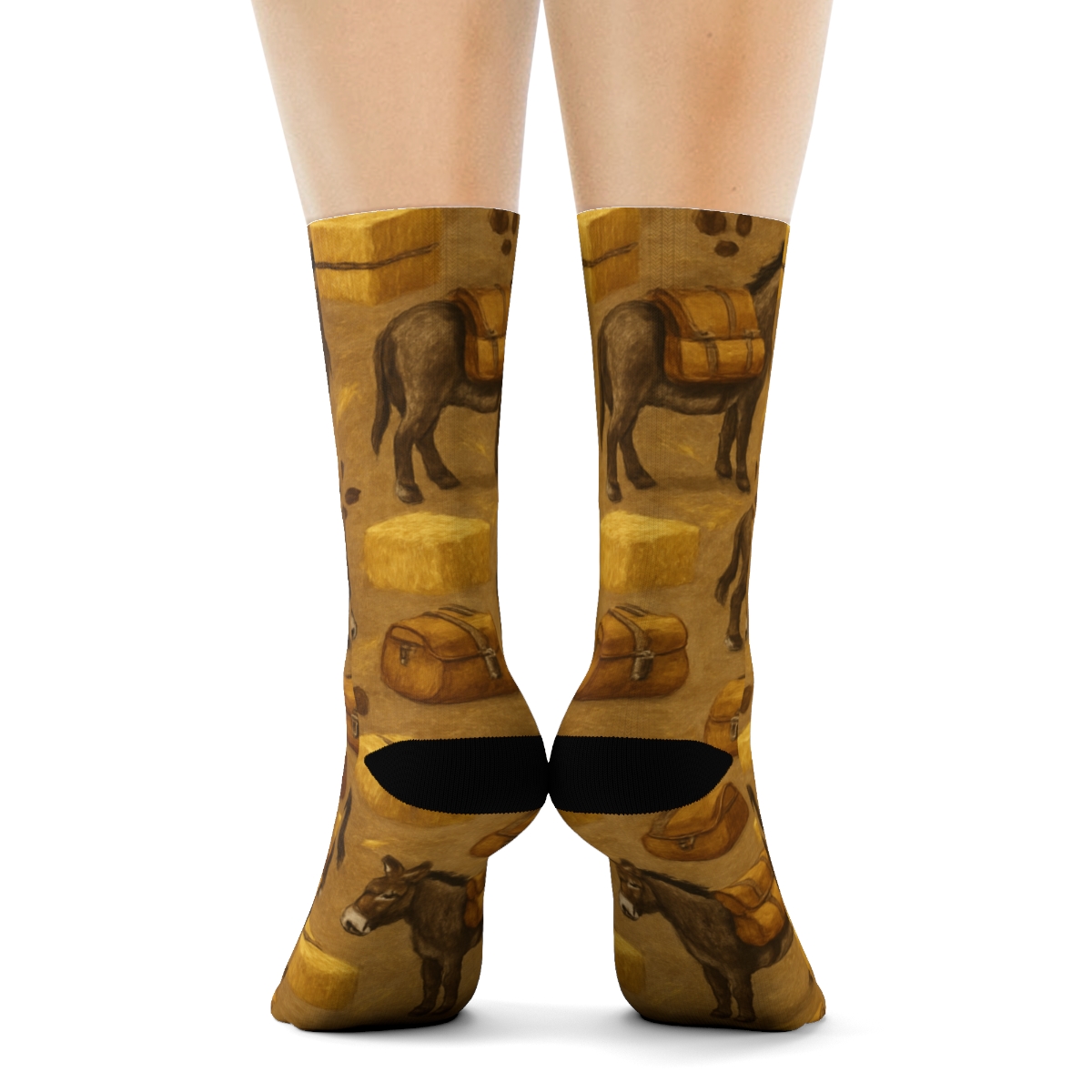 Pack Donkey Lattice With Hoofprint stylish athletic crew socks