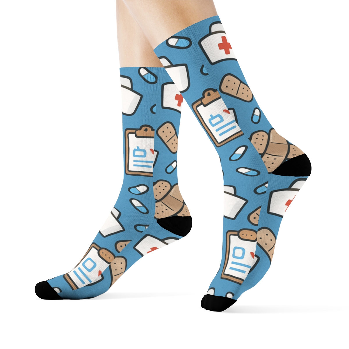 Clipboard Charts With Nurse Spotlight Repeat unique graphic crew socks