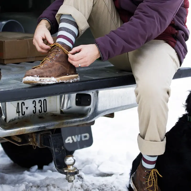 Thick Stripe Wool Knee High Compression Socks