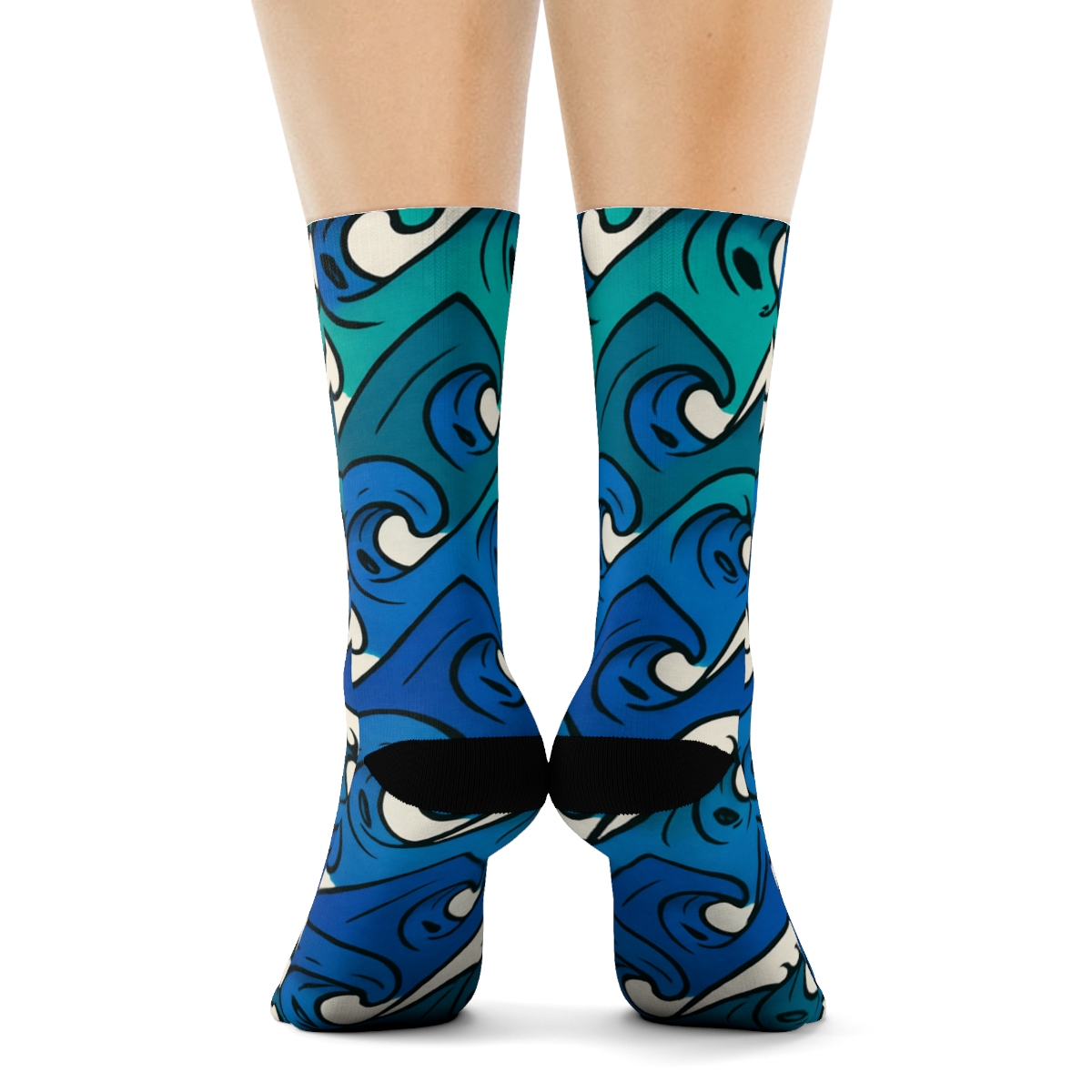 Surf Break Chevron Parade trendy patterned crew socks