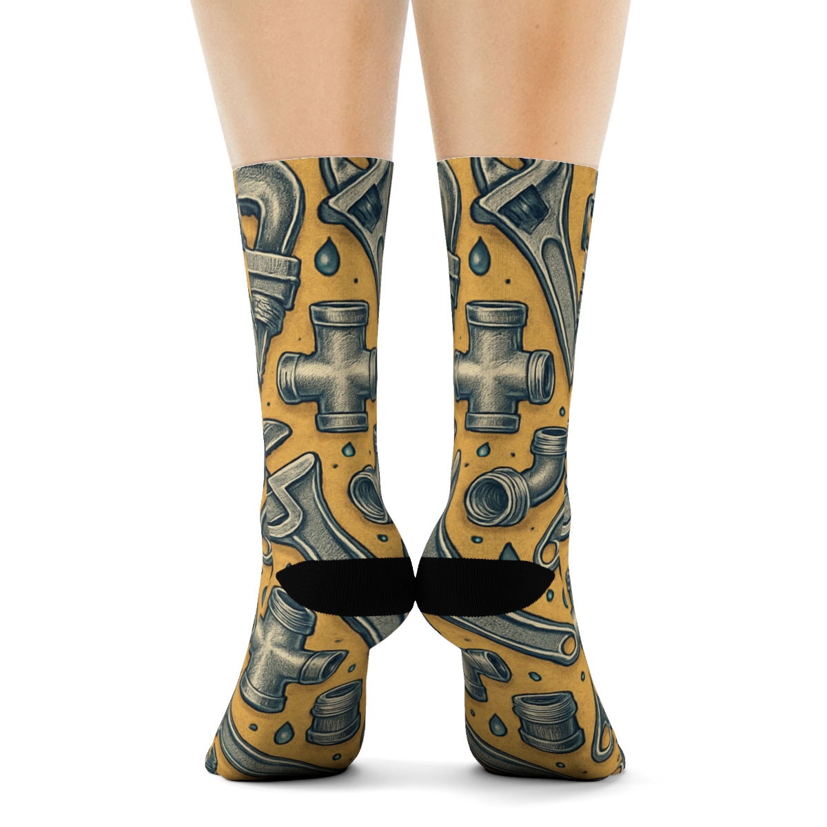 Tool Collage With Plumber Workshop Rhythm personalized crew socks