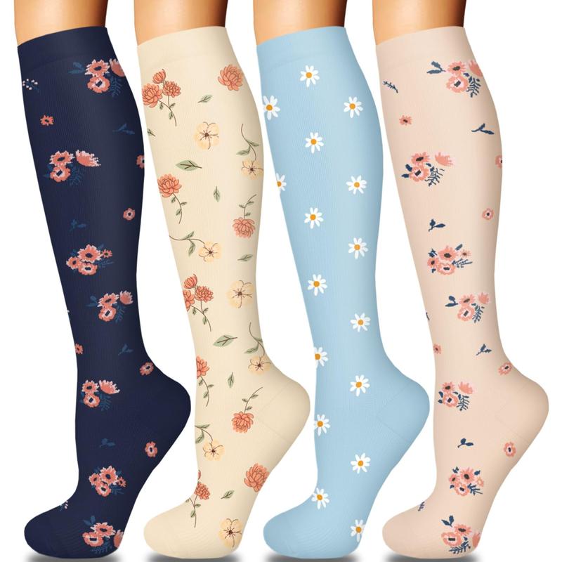 Pack Of 4 Running Athletic Compression Socks For Men And Women