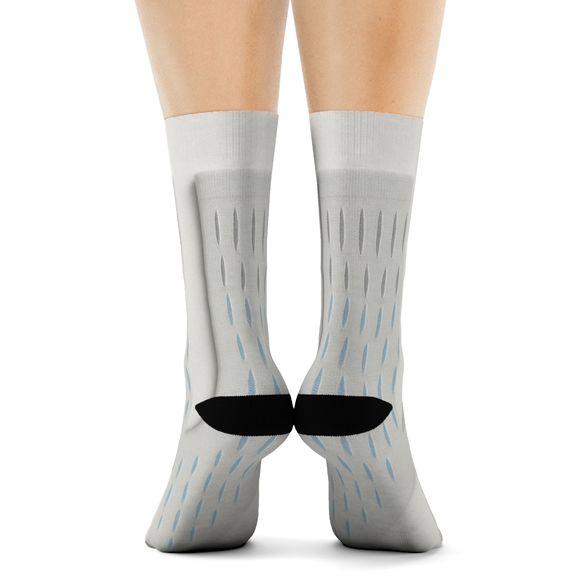 Icicle Drop Gradient On Light Gray trendy patterned crew socks