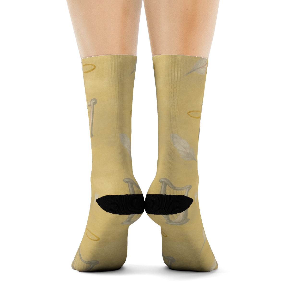 Angelic Harp Scatter trendy patterned crew socks