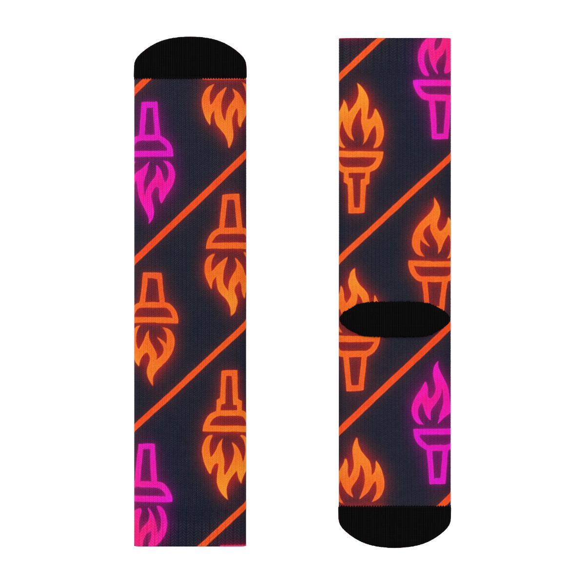 Neon Torch Chevron comfortable cotton crew socks