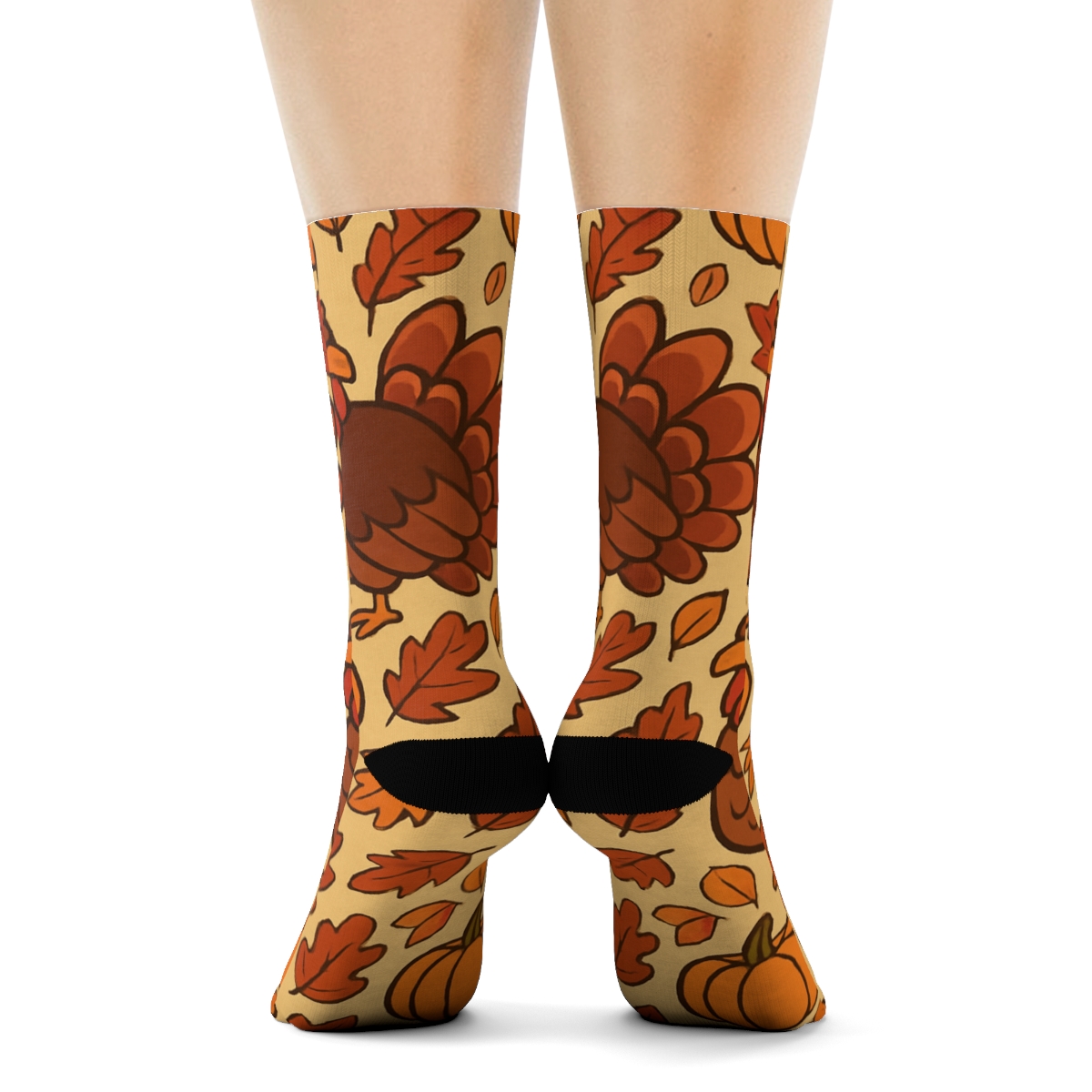 Harvest Crown Turkey Lattice soft everyday crew socks