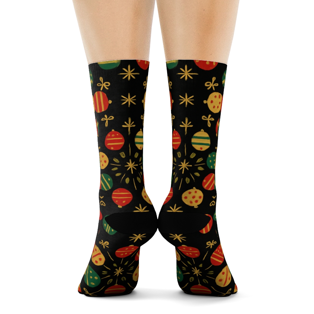 Christmas Ornament Radial Rosette Tiles custom crew socks