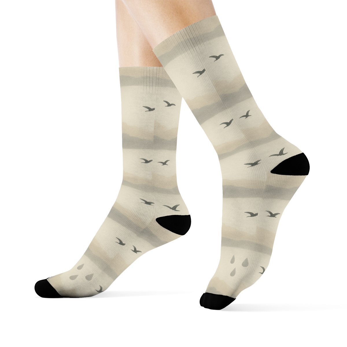 Stratus Lattice On Neutral Haze Background custom crew socks