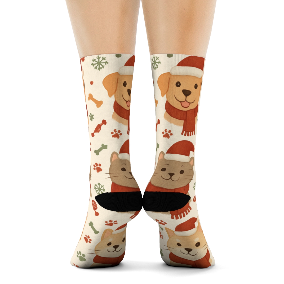 Holiday Pets In Cozy Constellation Grid stylish athletic crew socks