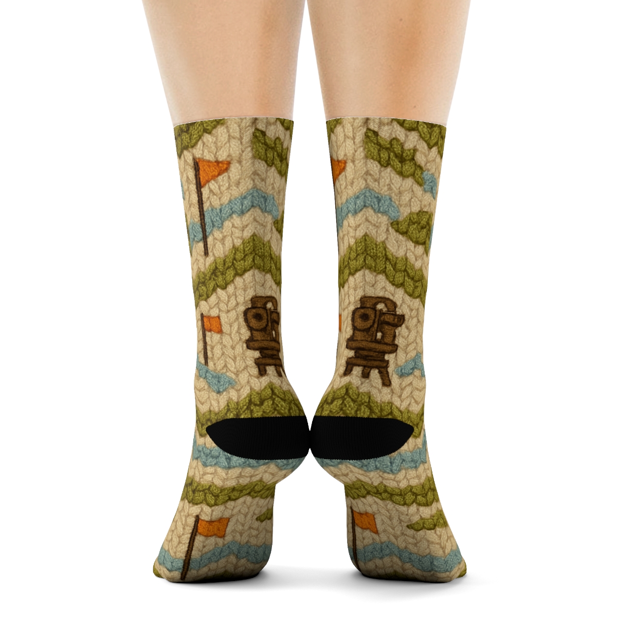 Topographic Knit Illusion, Surveyor Edition personalized crew socks