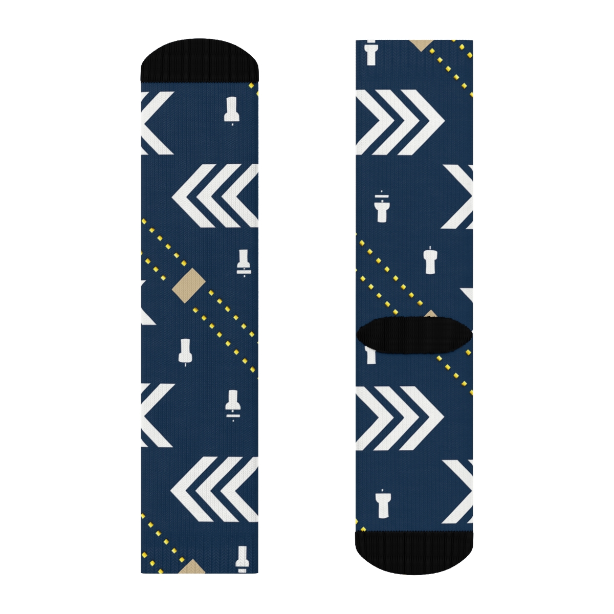 Air Traffic Controller Approved Runway Chevron Tapestry premium sports crew socks
