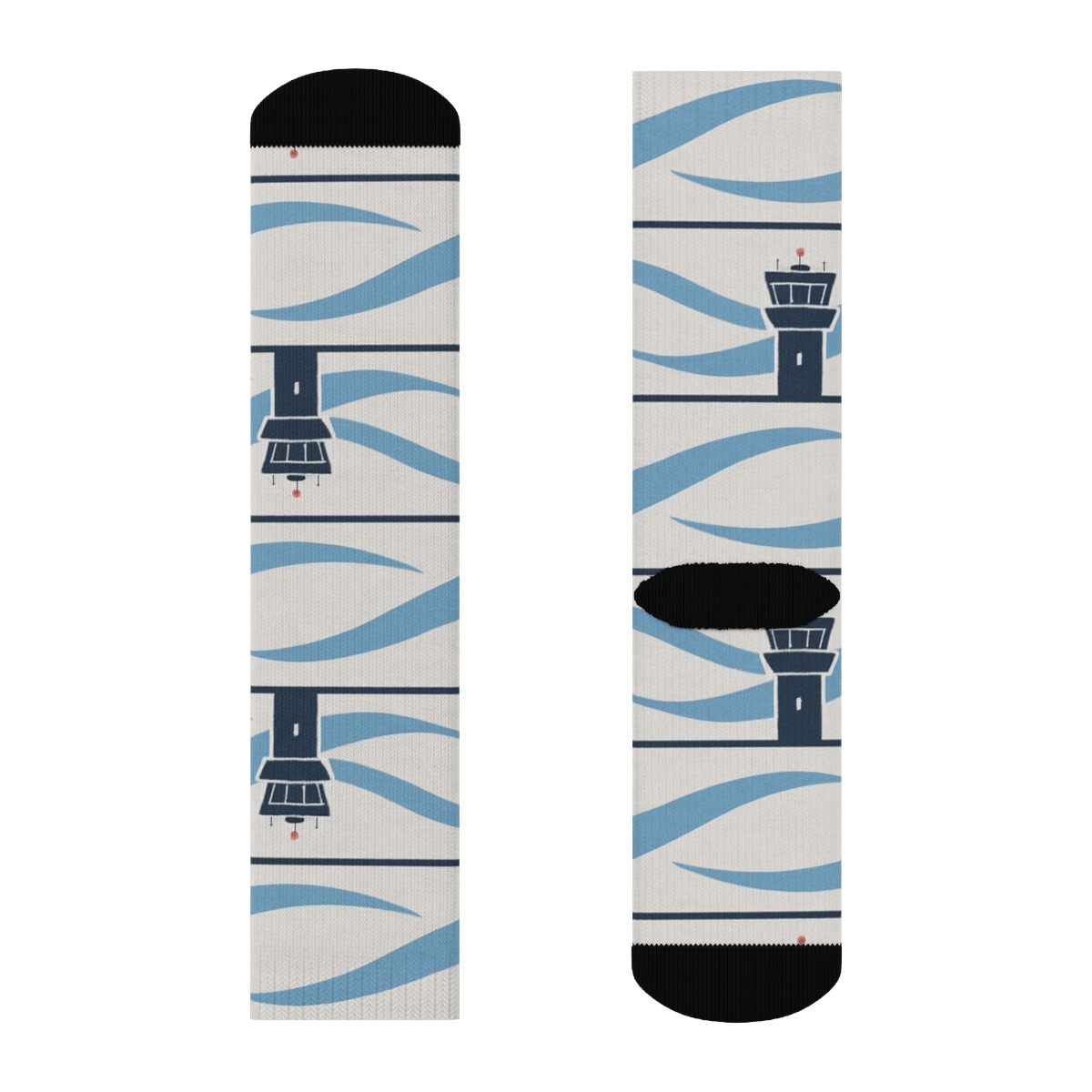 Air Traffic Tower And Jet Stream Bands custom crew socks